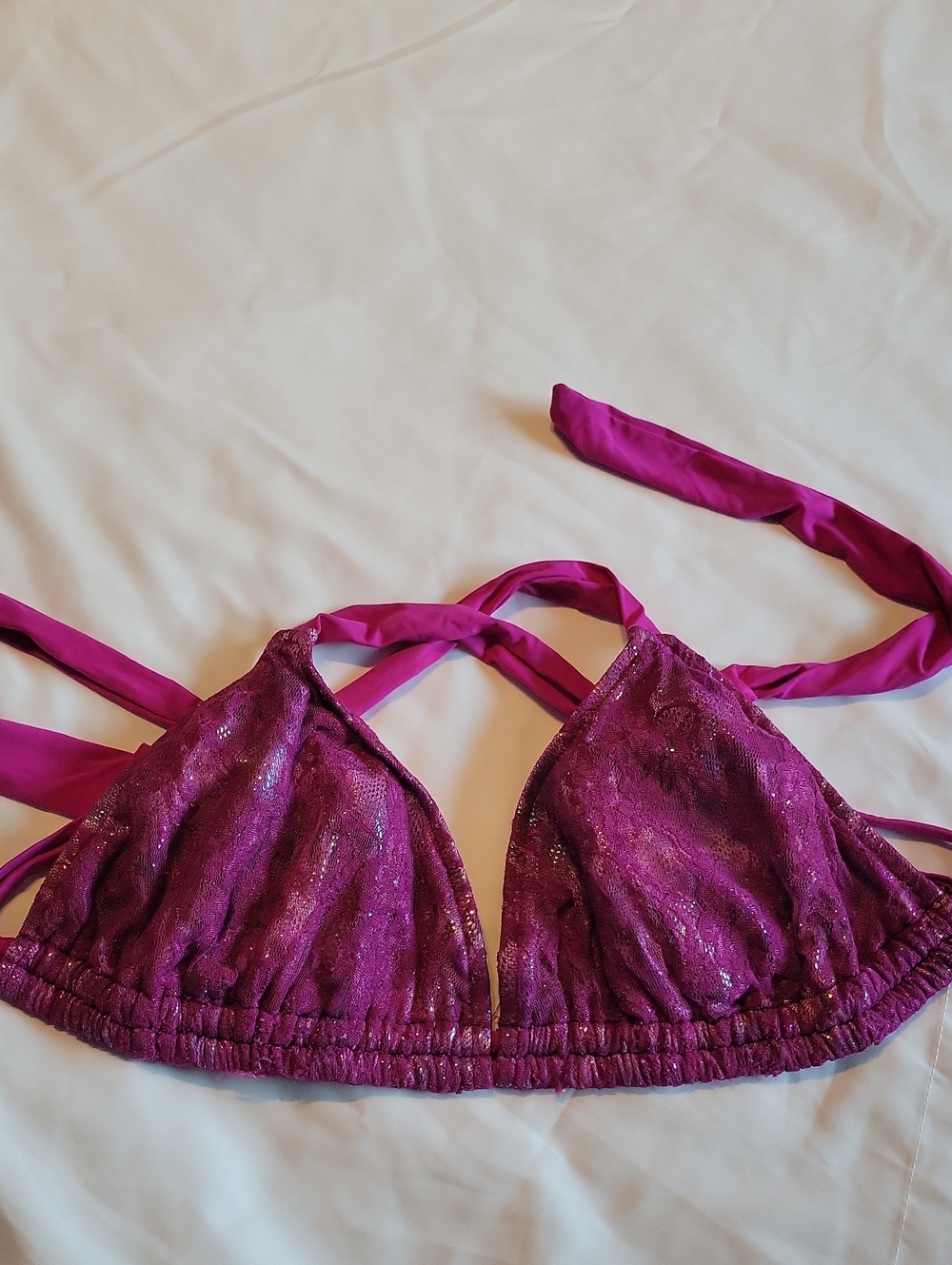 Magenta Lace Bralette with Strappy Back - Womens Top